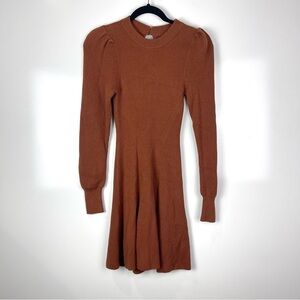 NEW Abercrombie & Fitch Ribbed Knit Sweater Dress Long Sleeve Brown Size XS